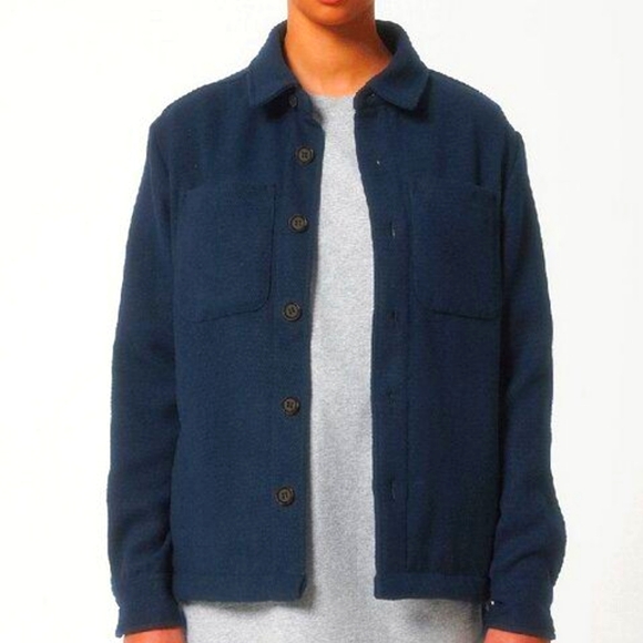 Marine Blue fleece shacket - Picture 1 of 4